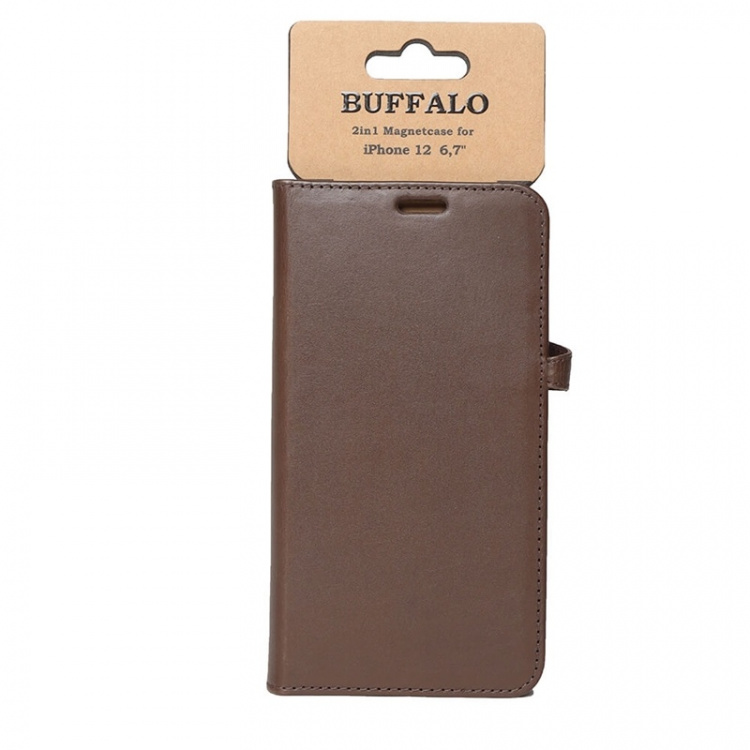 BUFFALO Wallet Leather Brown 3 Cardpockets iPhone 12 Pro Max BUFFALO Wallet Leather Brown 3 Cardpockets iPhone 12 Pro Max