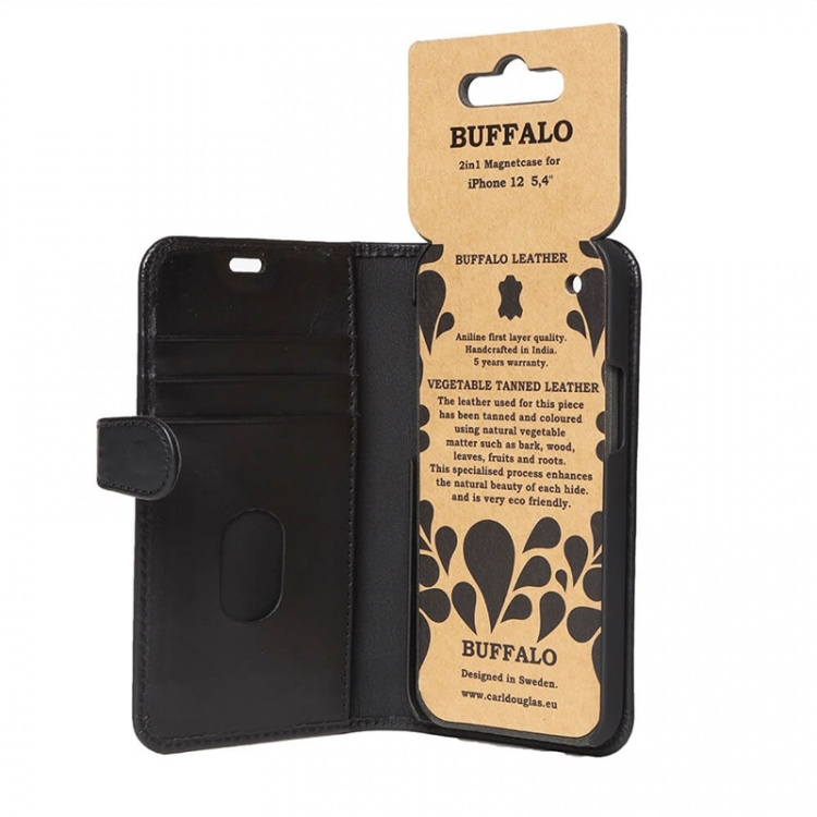BUFFALO Wallet Leather Black 3 Cardpockets iPhone 12 Mini
