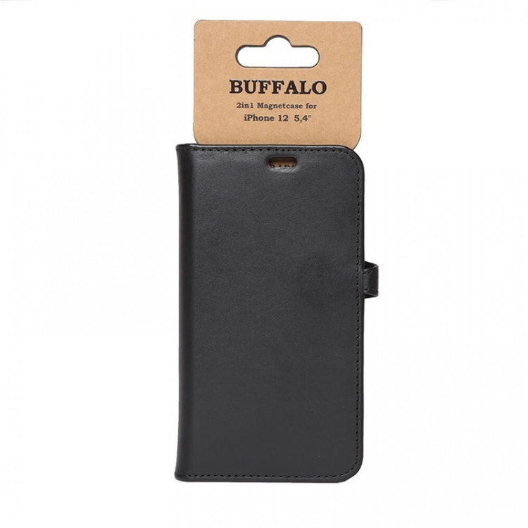 BUFFALO Wallet Leather Black 3 Cardpockets iPhone 12 Mini