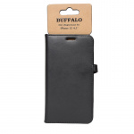 BUFFALO Wallet Leather Black 3 Cardpockets iPhone 12 / 12 Pro