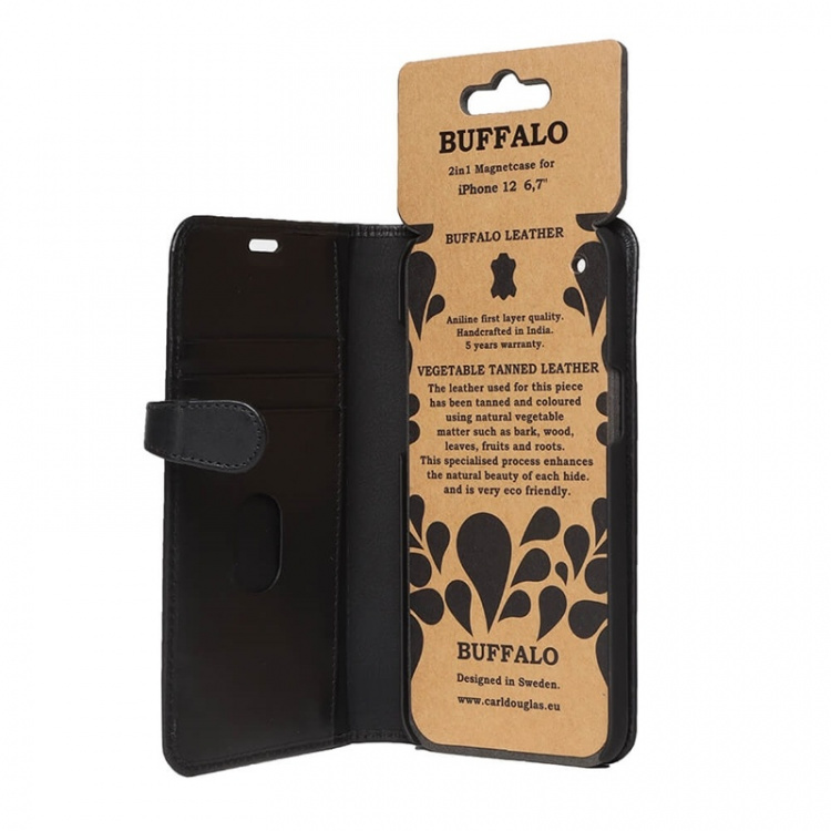 BUFFALO Wallet Leather Black 3 Cardpockets iPhone 12 Pro Max BUFFALO Wallet Leather Black 3 Cardpockets iPhone 12 Pro Max