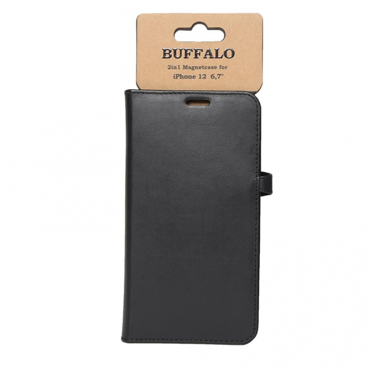 BUFFALO Wallet Leather Black 3 Cardpockets iPhone 12 Pro Max BUFFALO Wallet Leather Black 3 Cardpockets iPhone 12 Pro Max