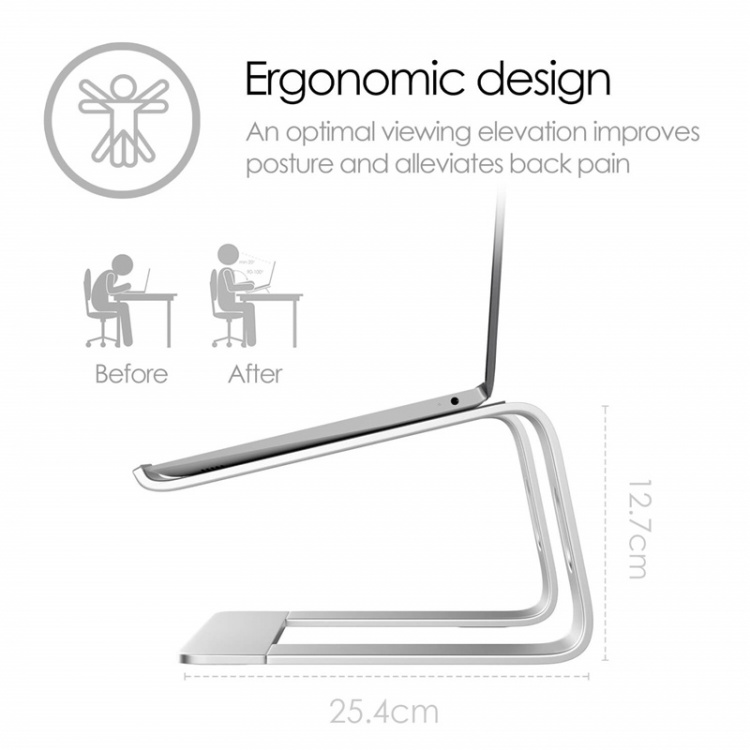 Desire2 Laptopstandaard Supreme Pro Aluminium Zilver Desire2 Laptopstandaard Supreme Pro Aluminium Zilver