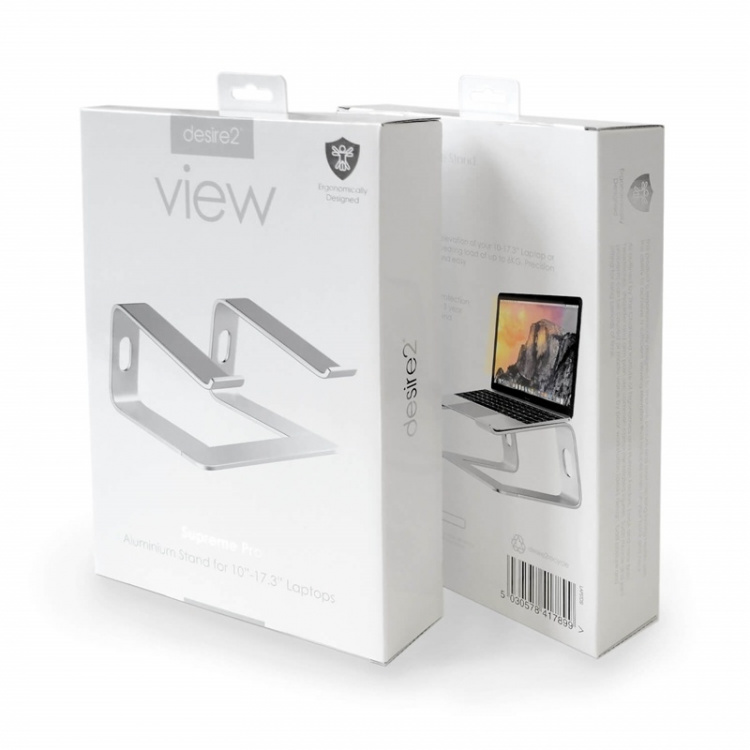 Desire2 Laptopstandaard Supreme Pro Aluminium Zilver Desire2 Laptopstandaard Supreme Pro Aluminium Zilver