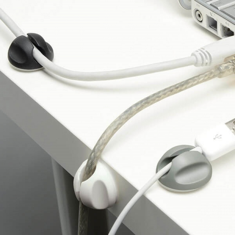 D-LINE Kabelclips Sæt 2x Sort 2x Grå 2x Hvid