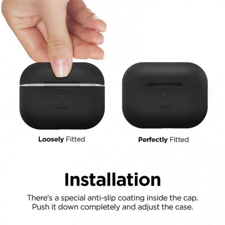 ELAGO Airpod Pro Protective Silicon Case Black