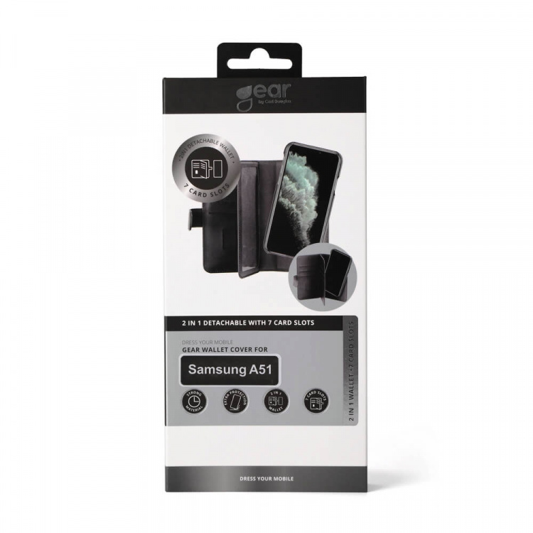 GEAR Wallet Black 7 Cardpockets Samsung Galaxy A51 2in1 Magnetcover GEAR Wallet Black 7 Cardpockets Samsung Galaxy A51 2in1 Magnetcover