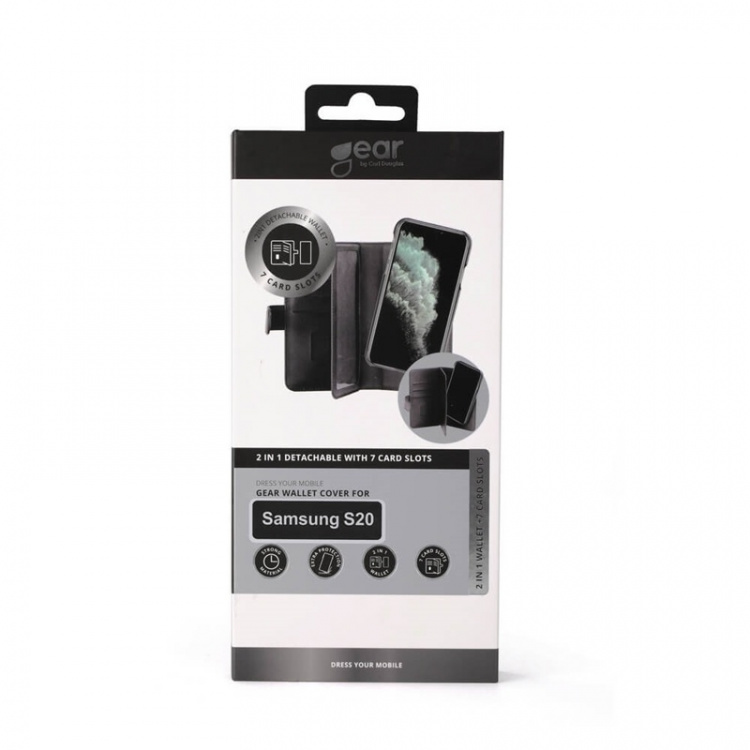GEAR Wallet Black 7 Cardpockets Samsung Galaxy S20 2in1 Magnetcover GEAR Wallet Black 7 Cardpockets Samsung Galaxy S20 2in1 Magnetcover