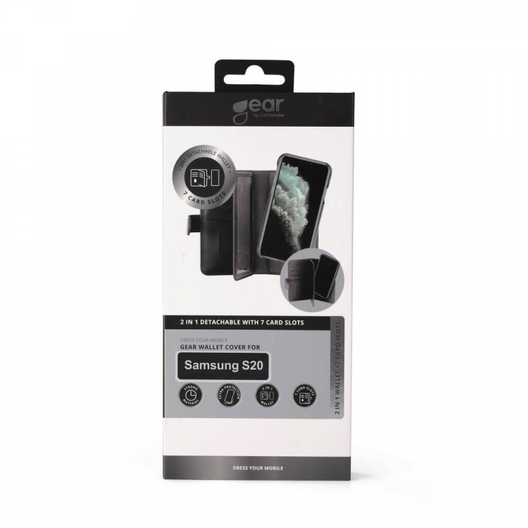 GEAR Wallet Black 7 Cardpockets Samsung Galaxy S20 2in1 Magnetcover GEAR Wallet Black 7 Cardpockets Samsung Galaxy S20 2in1 Magnetcover