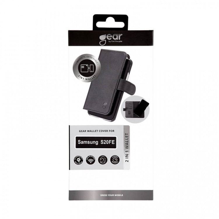 GEAR Wallet Black 3 Cardpockets Samsung S20FE 2in1 Magnetcover