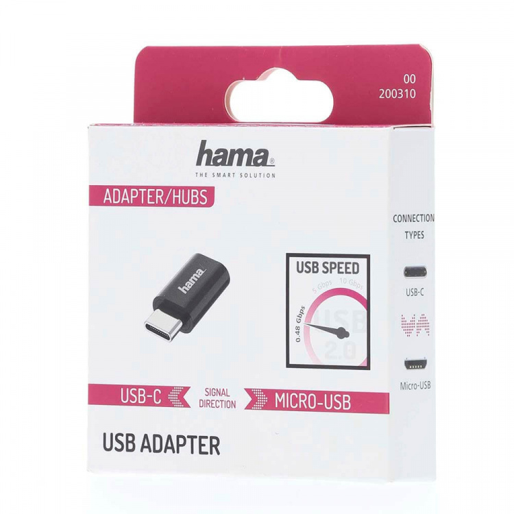HAMA USB-C Adapter to Micro-USB USB 2.0, 480 Mbps
