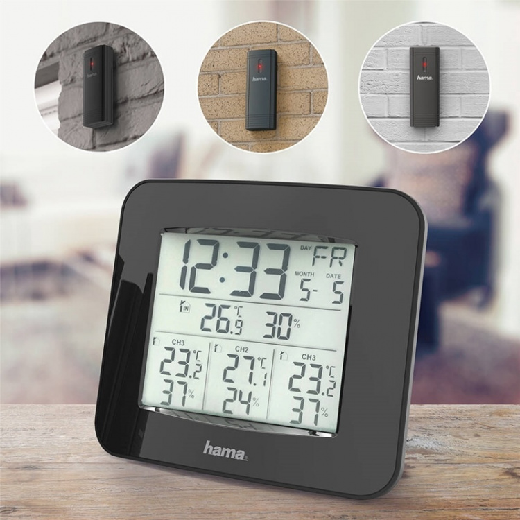 Hama Weerstation Ews-Trio 3X Sensor Zwart Hama Weerstation Ews-Trio 3X Sensor Zwart