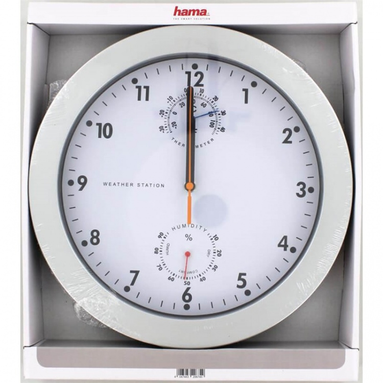 HAMA PG-300 DCF Wall Clock with Thermometer/Hygrometer