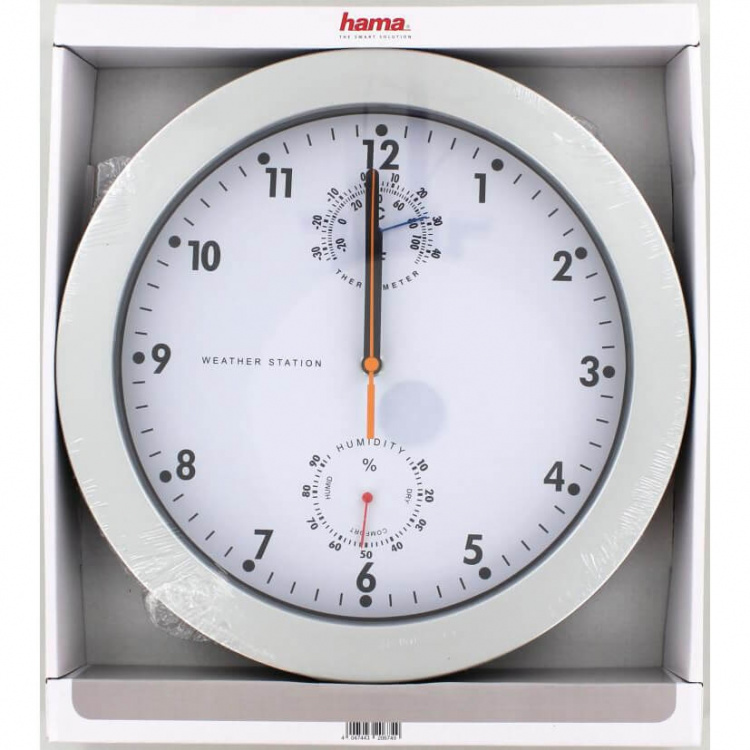 HAMA PG-300 DCF Wall Clock with Thermometer/Hygrometer