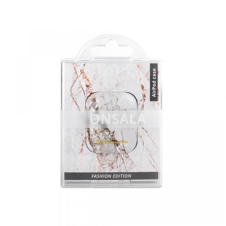 ONSALA COLLECTION Airpods case White Rhino Marble