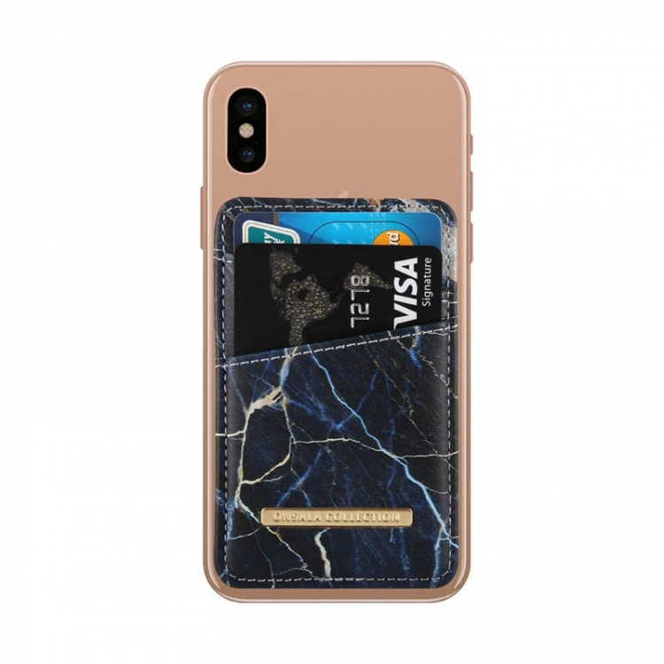 ONSALA COLLECTION Cardholder Black Galaxy Marble Universal 2 Cardpockets