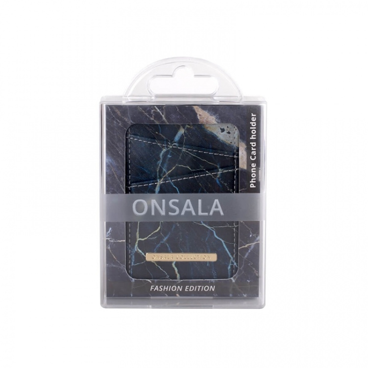 ONSALA COLLECTION Cardholder Black Galaxy Marble Universal 2 Cardpockets