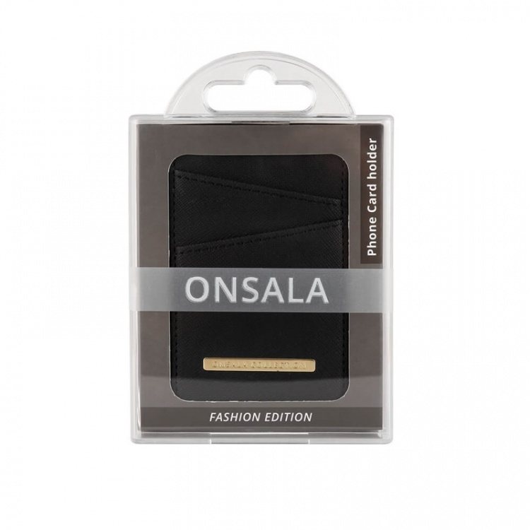 ONSALA COLLECTION Cardholder Black Saffiano Universal 2 Cardpockets