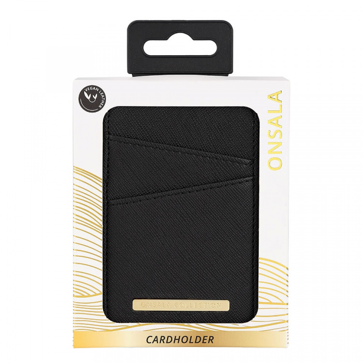 ONSALA COLLECTION Cardholder Black Saffiano Universal 2 Cardpockets