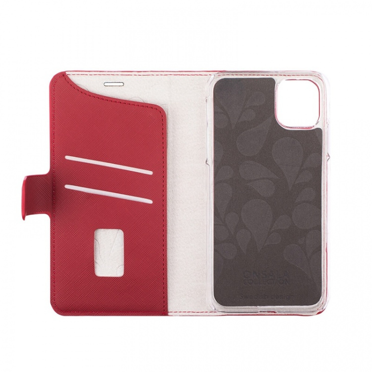 ONSALA COLLECTION Mobile Wallet Saffiano Red iPhone 12 Mini ONSALA COLLECTION Mobile Wallet Saffiano Red iPhone 12 Mini