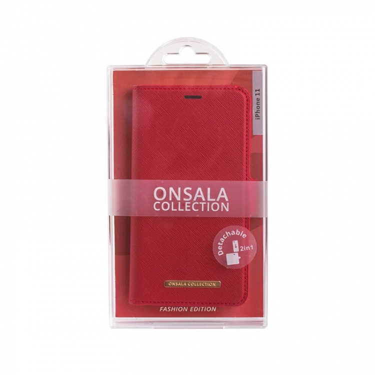 ONSALA COLLECTION Mobile Wallet Saffiano Red iPhone 12 Mini ONSALA COLLECTION Mobile Wallet Saffiano Red iPhone 12 Mini
