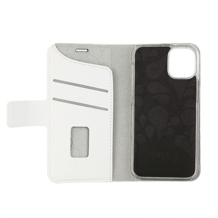 ONSALA COLLECTION Mobile Wallet Saffiano White iPhone 12 Mini