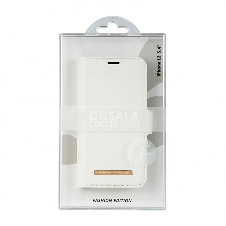 ONSALA COLLECTION Mobile Wallet Saffiano White iPhone 12 Mini