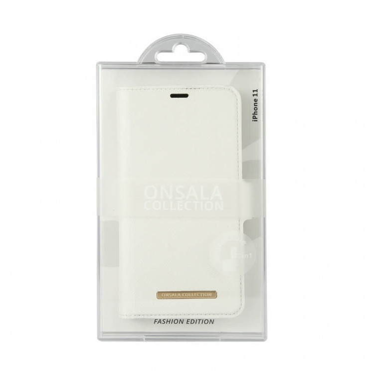 ONSALA COLLECTION Mobile Wallet Saffiano White iPhone 12 / 12 Pro ONSALA COLLECTION Mobile Wallet Saffiano White iPhone 12 / 12 Pro