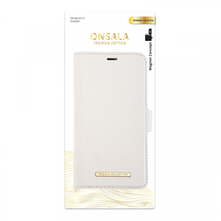 ONSALA COLLECTION Mobile Wallet Saffiano White iPhone 12 / 12 Pro ONSALA COLLECTION Mobile Wallet Saffiano White iPhone 12 / 12 Pro