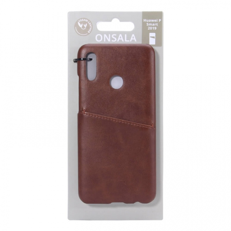 ONSALA Mobile Cover Brown with Cardpocket Huawei P Smart 2019  ONSALA Mobile Cover Brown with Cardpocket Huawei P Smart 2019