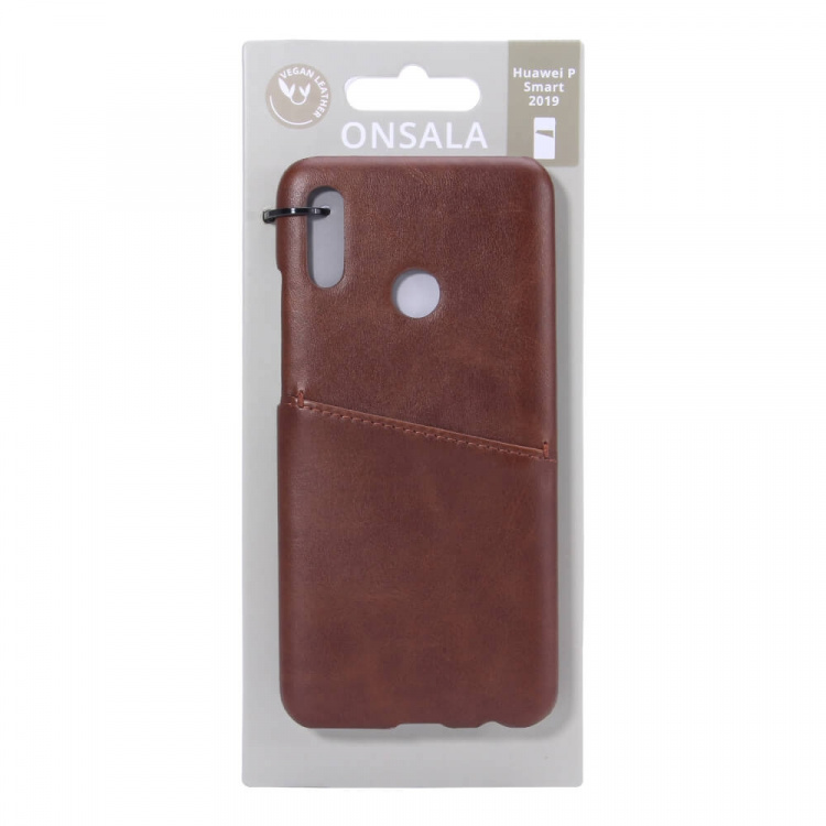ONSALA Mobile Cover Brown with Cardpocket Huawei P Smart 2019  ONSALA Mobile Cover Brown with Cardpocket Huawei P Smart 2019