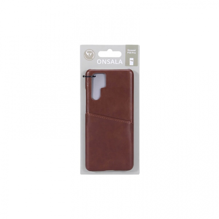 ONSALA Mobile Cover Brown with Cardpocket Huawei P30 PRO  ONSALA Mobile Cover Brown with Cardpocket Huawei P30 PRO