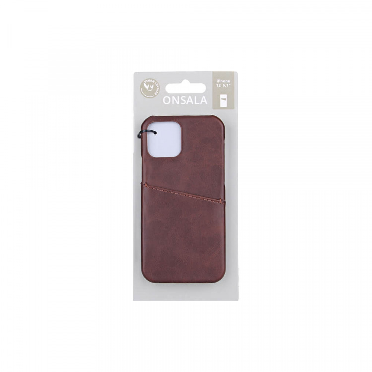 ONSALA Mobile Cover Brown with Cardpocket iPhone 12 / 12 Pro ONSALA Mobile Cover Brown with Cardpocket iPhone 12 / 12 Pro