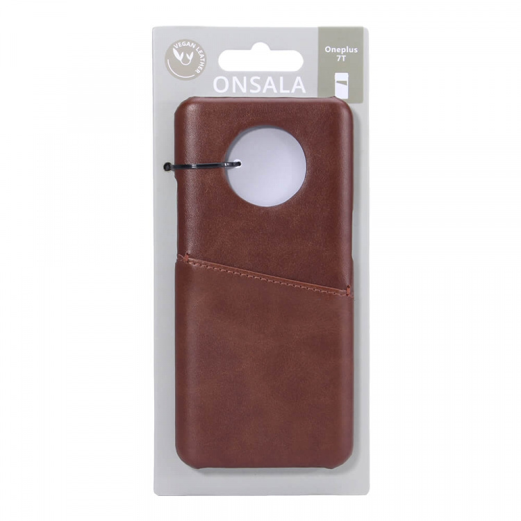 ONSALA Mobile Cover Brown with Cardpocket Oneplus 7T 