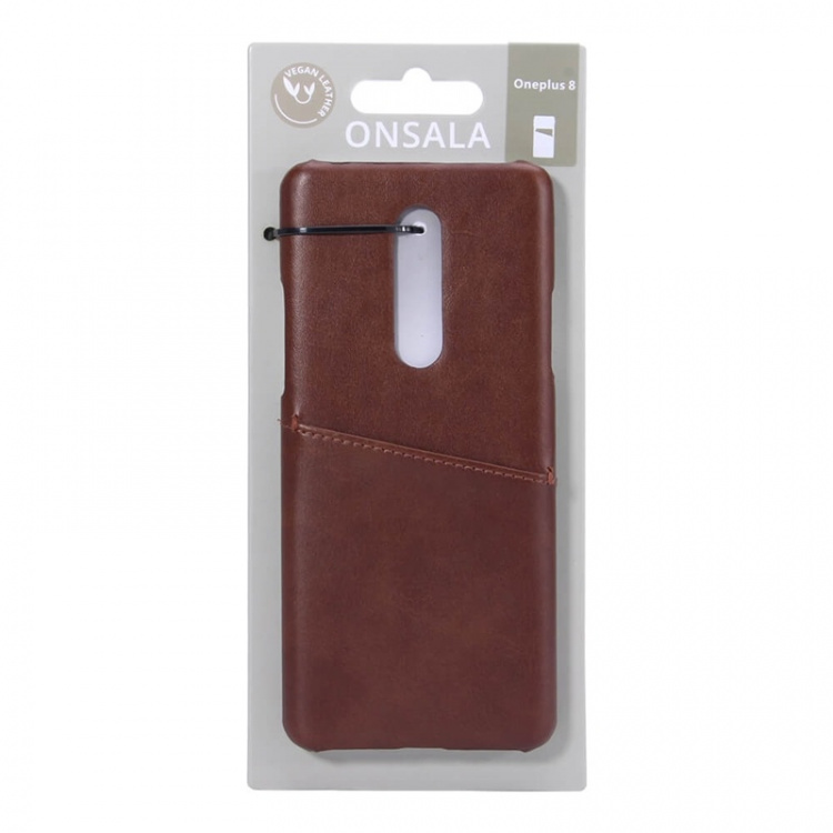 ONSALA Mobile Cover Brown with Cardpocket Oneplus 8  ONSALA Mobile Cover Brown with Cardpocket Oneplus 8