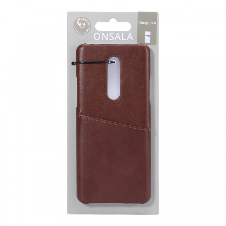 ONSALA Mobile Cover Brown with Cardpocket Oneplus 8  ONSALA Mobile Cover Brown with Cardpocket Oneplus 8