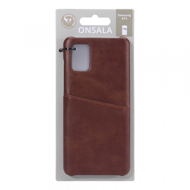 ONSALA Mobile Cover Brown with Cardpocket Samsung Galaxy A71 