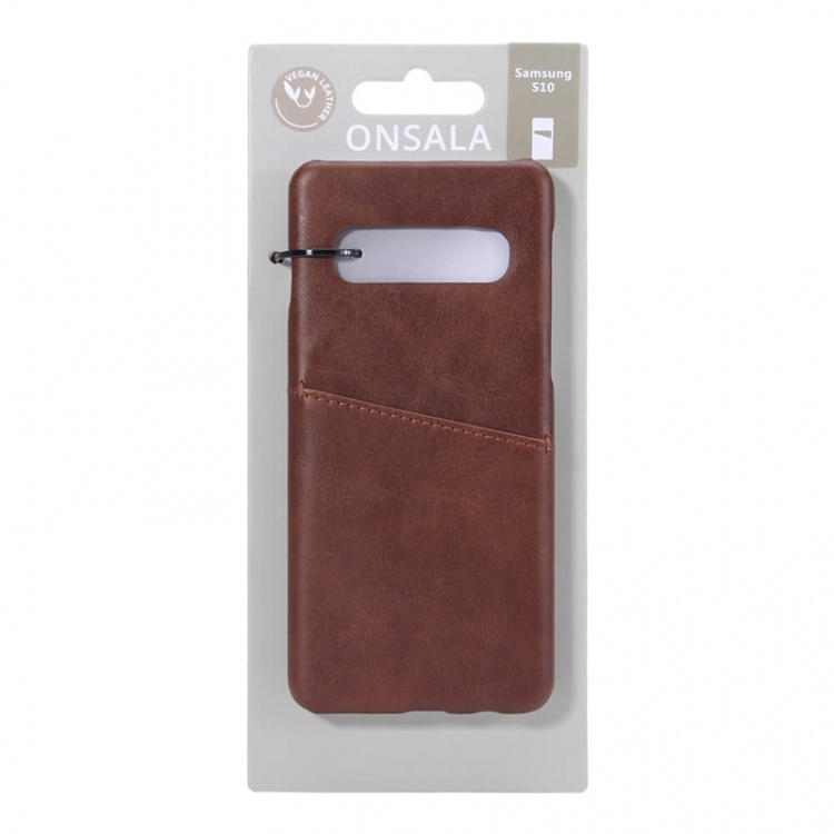 ONSALA Mobile Cover Brown with Cardpocket Samsung Galaxy S10  ONSALA Mobile Cover Brown with Cardpocket Samsung Galaxy S10