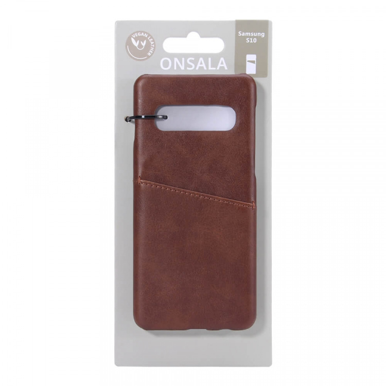 ONSALA Mobile Cover Brown with Cardpocket Samsung Galaxy S10  ONSALA Mobile Cover Brown with Cardpocket Samsung Galaxy S10
