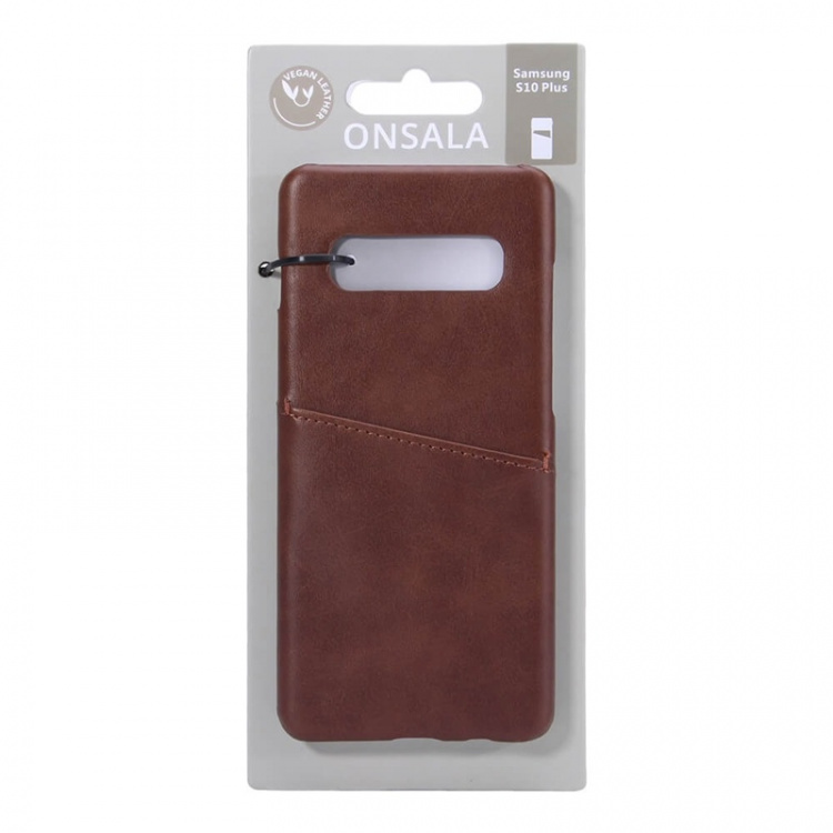 ONSALA Mobile Cover Brown with Cardpocket Samsung Galaxy S10 Plus 