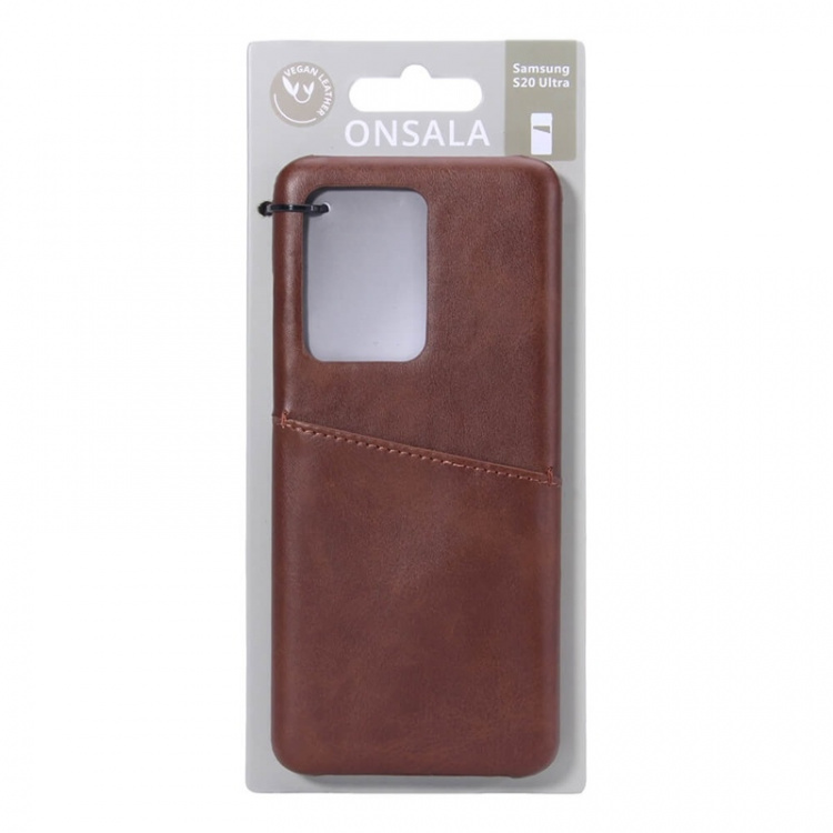 ONSALA Mobile Cover Brown with Cardpocket Samsung Galaxy S20 Ultra  ONSALA Mobile Cover Brown with Cardpocket Samsung Galaxy S20 Ultra