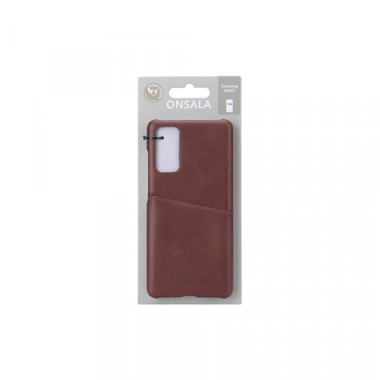 ONSALA Mobile Cover Brown with Cardpocket Samsung S20FE