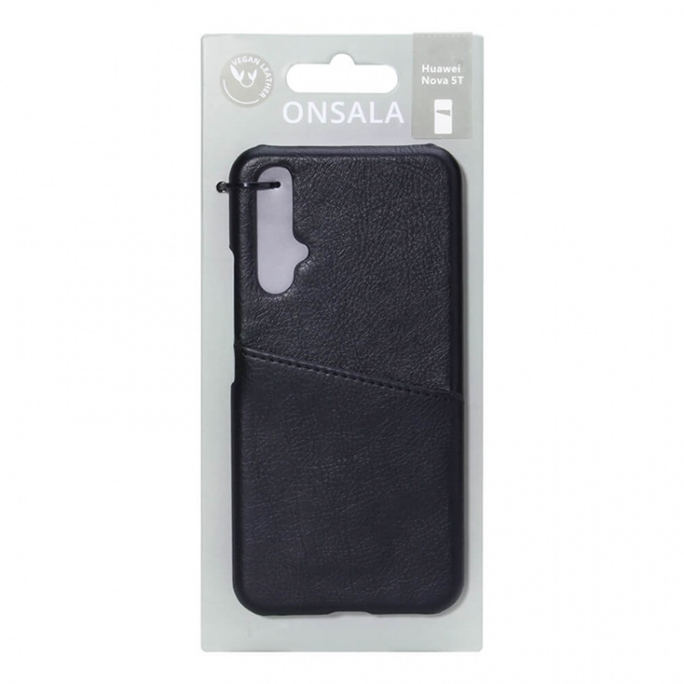 ONSALA Mobile Cover Black with Cardpocket Huawei Nova 5T  ONSALA Mobile Cover Black with Cardpocket Huawei Nova 5T