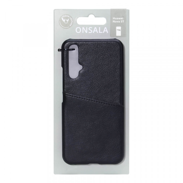 ONSALA Mobile Cover Black with Cardpocket Huawei Nova 5T  ONSALA Mobile Cover Black with Cardpocket Huawei Nova 5T
