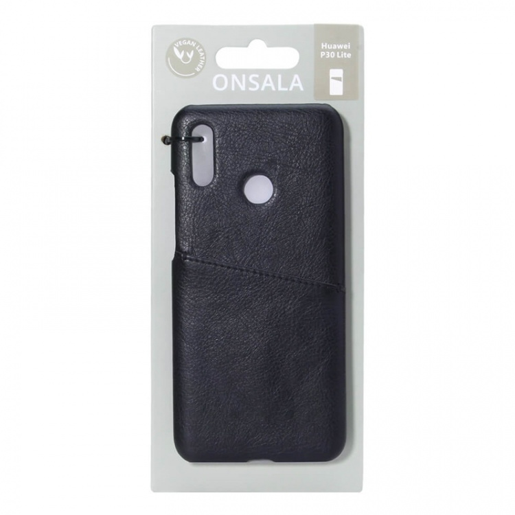 ONSALA Mobile Cover Black with Cardpocket Huawei P30 Lite  ONSALA Mobile Cover Black with Cardpocket Huawei P30 Lite