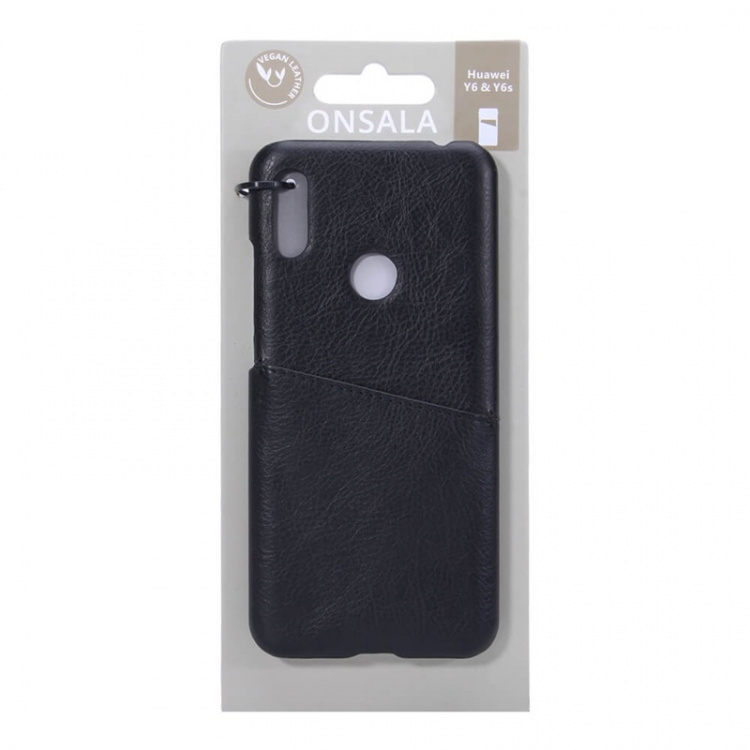 ONSALA Mobile Cover Black with Cardpocket Huawei Y6 