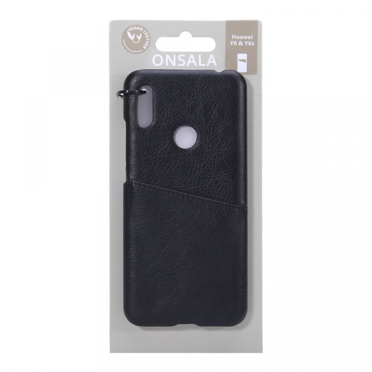 ONSALA Mobile Cover Black with Cardpocket Huawei Y6 