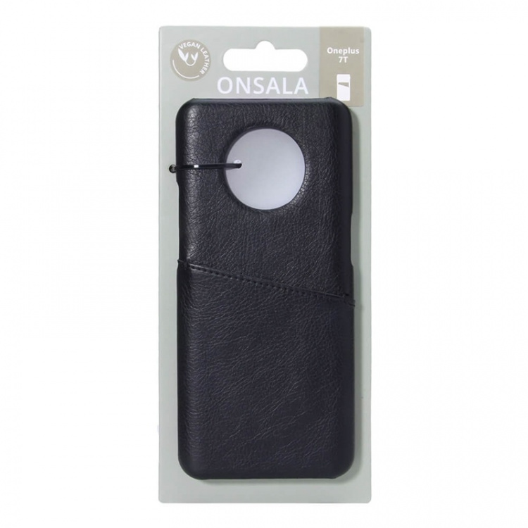 ONSALA Mobile Cover Black with Cardpocket Oneplus 7T  ONSALA Mobile Cover Black with Cardpocket Oneplus 7T