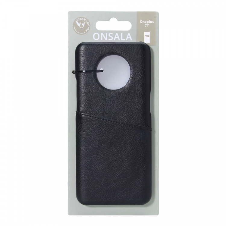 ONSALA Mobile Cover Black with Cardpocket Oneplus 7T  ONSALA Mobile Cover Black with Cardpocket Oneplus 7T