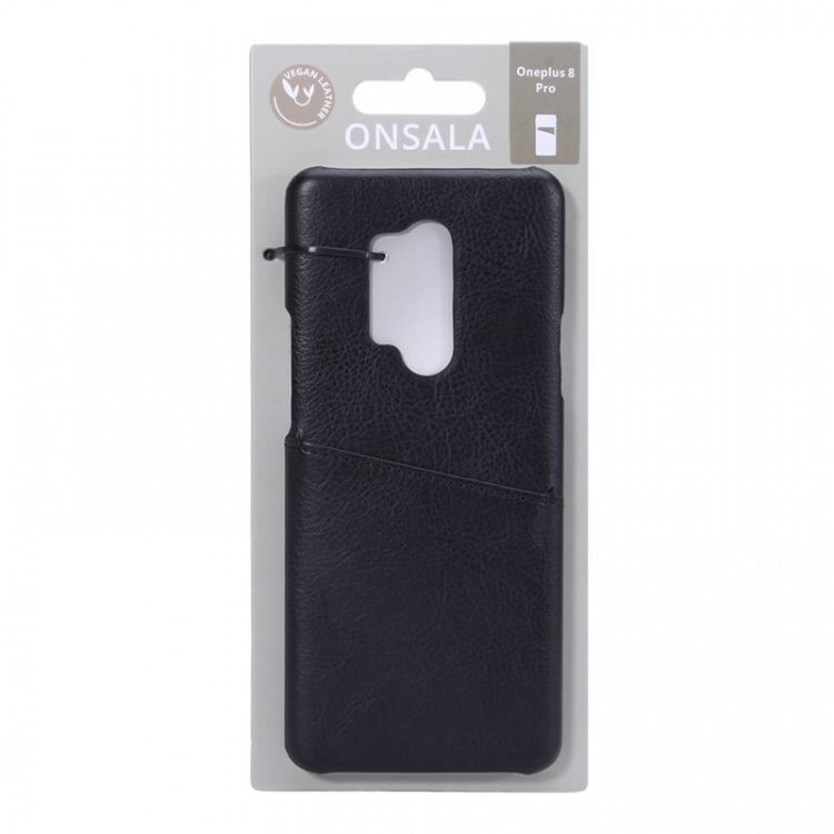 ONSALA Mobile Cover Black with Cardpocket Oneplus 8 Pro 